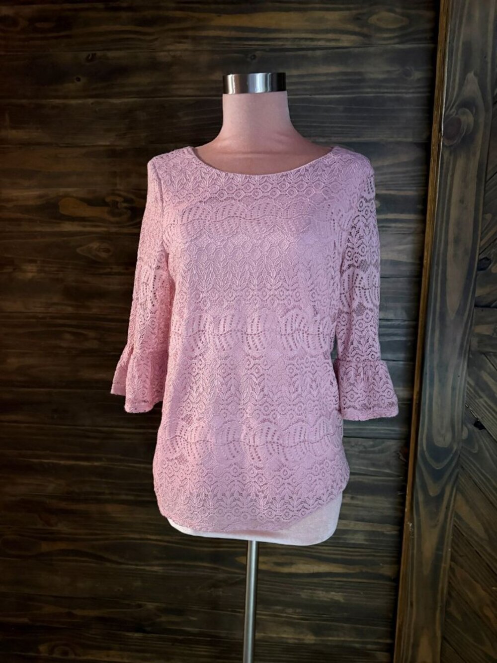 Adrianna Papell NWT Womens Pink Lace Blouse Size 8